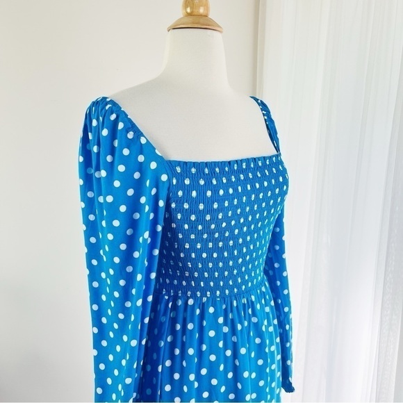 💋Anthropologie Dolan polka dots light blue maxi dress size S - Picture 7 of 16
